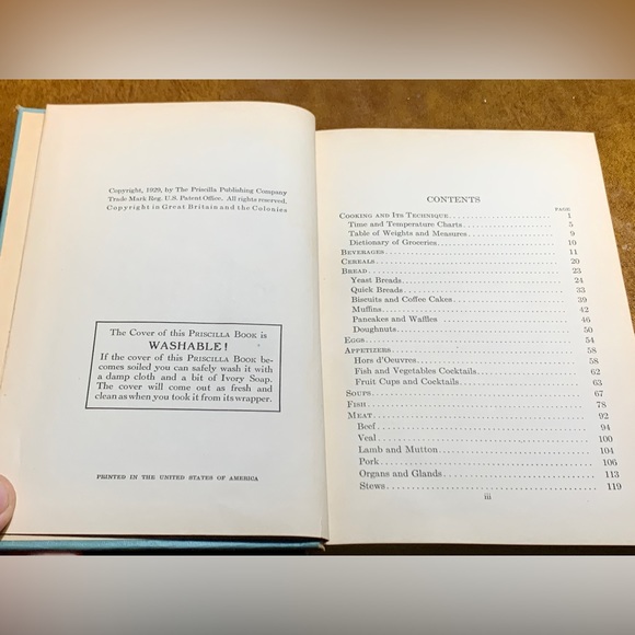 The MODERN PRISCILLA STANDARD COOK BOOK 1929 First Edition Hardcover Book - Picture 9 of 10